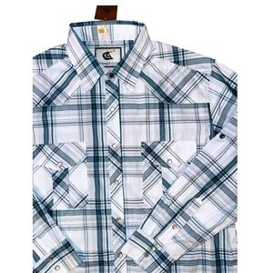 Coevals Club Mens Plaid Western Pearl Snap Shirt Long Sleeve Size Medium NEW